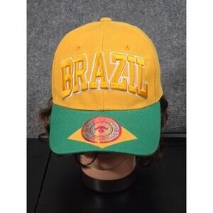 Bullbot Brazil Snapback Hat Yellow Green Embroidered Mens One Size Soccer Cap